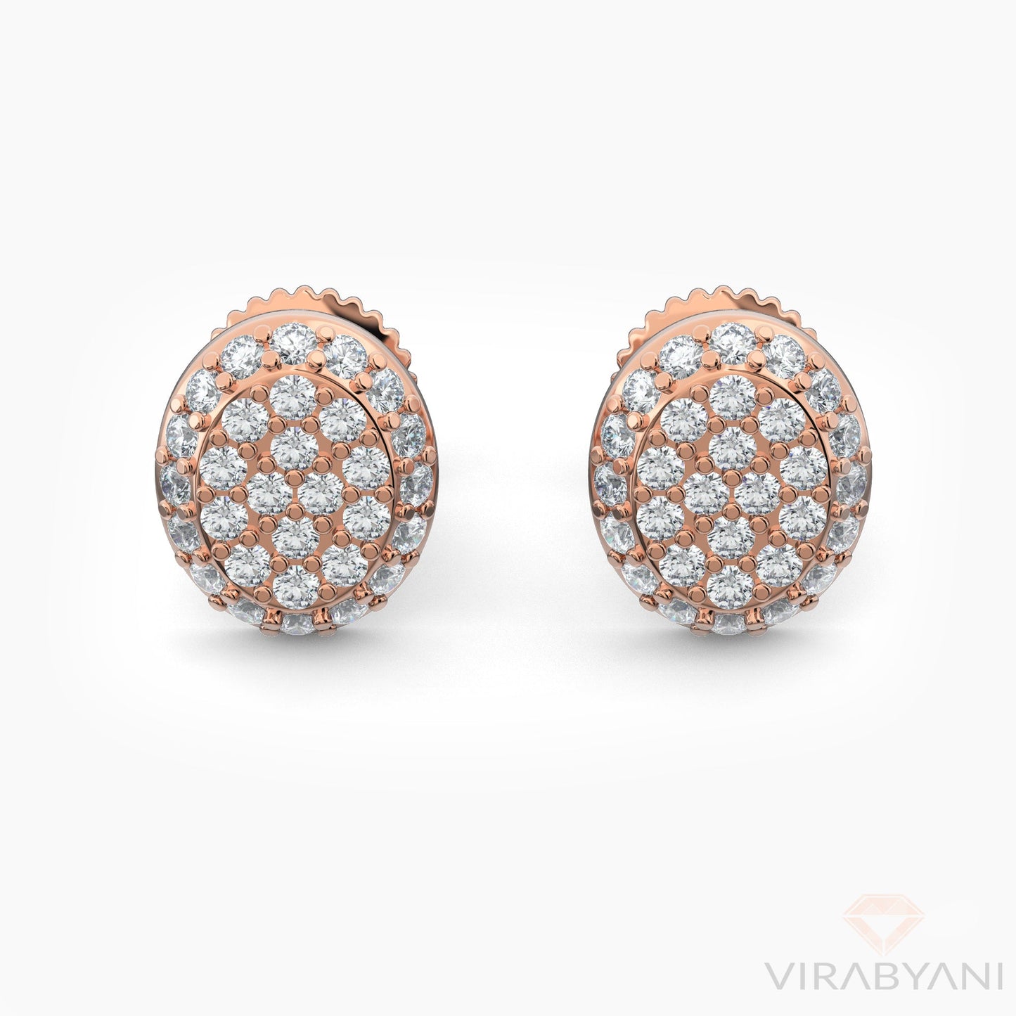 Oval Shaped AMoré Pavé Stud Earrings With 0.50 ct. Diamonds - 18K Rose Gold