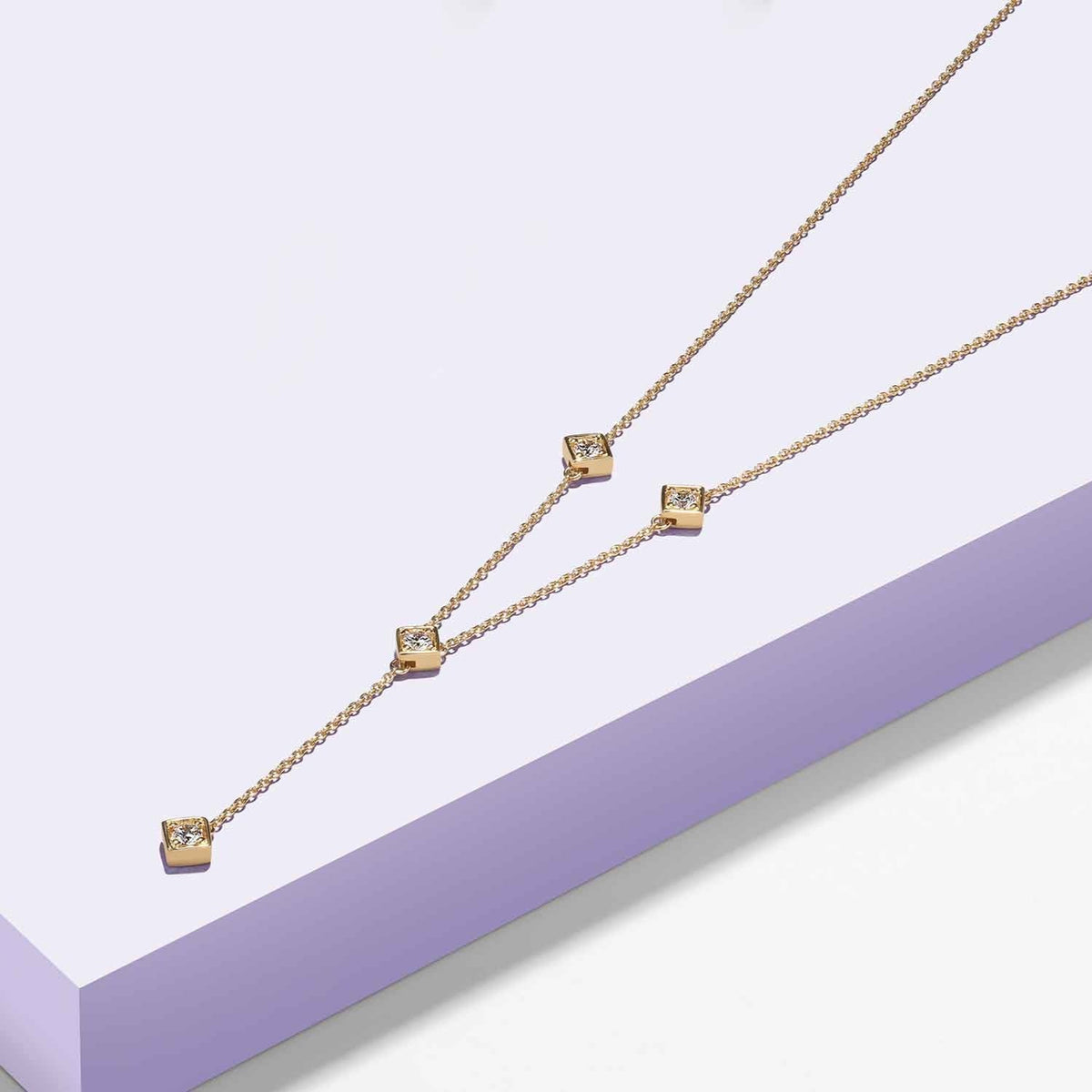 Cubic Stationed Y Necklace