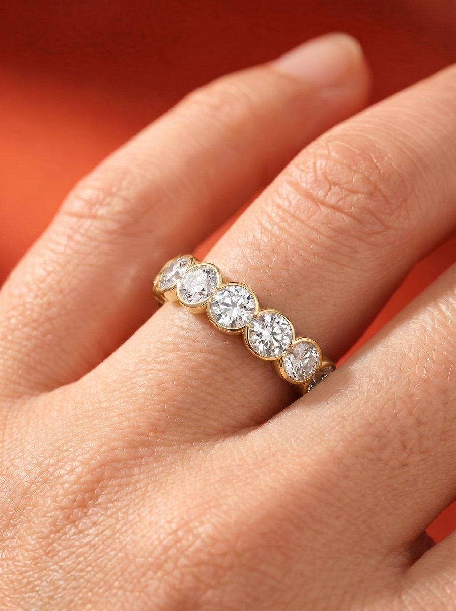 Velinda Lab Grown Round Diamond Wedding Ring - Yellow Gold