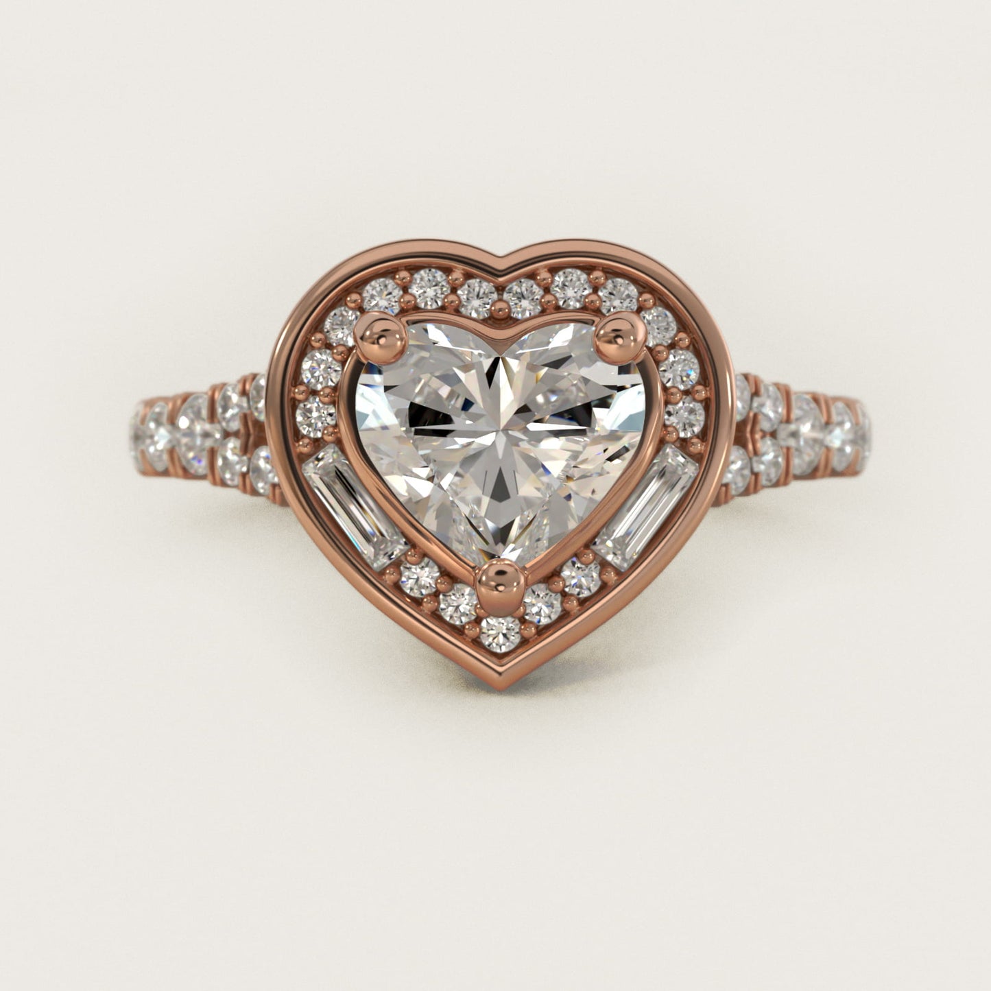 Art Deco Hexagon Halo Diamond Engagement Ring in 14k Rose Gold (3/4 ct. tw.) By Zac Zac Posen - Heart Center
