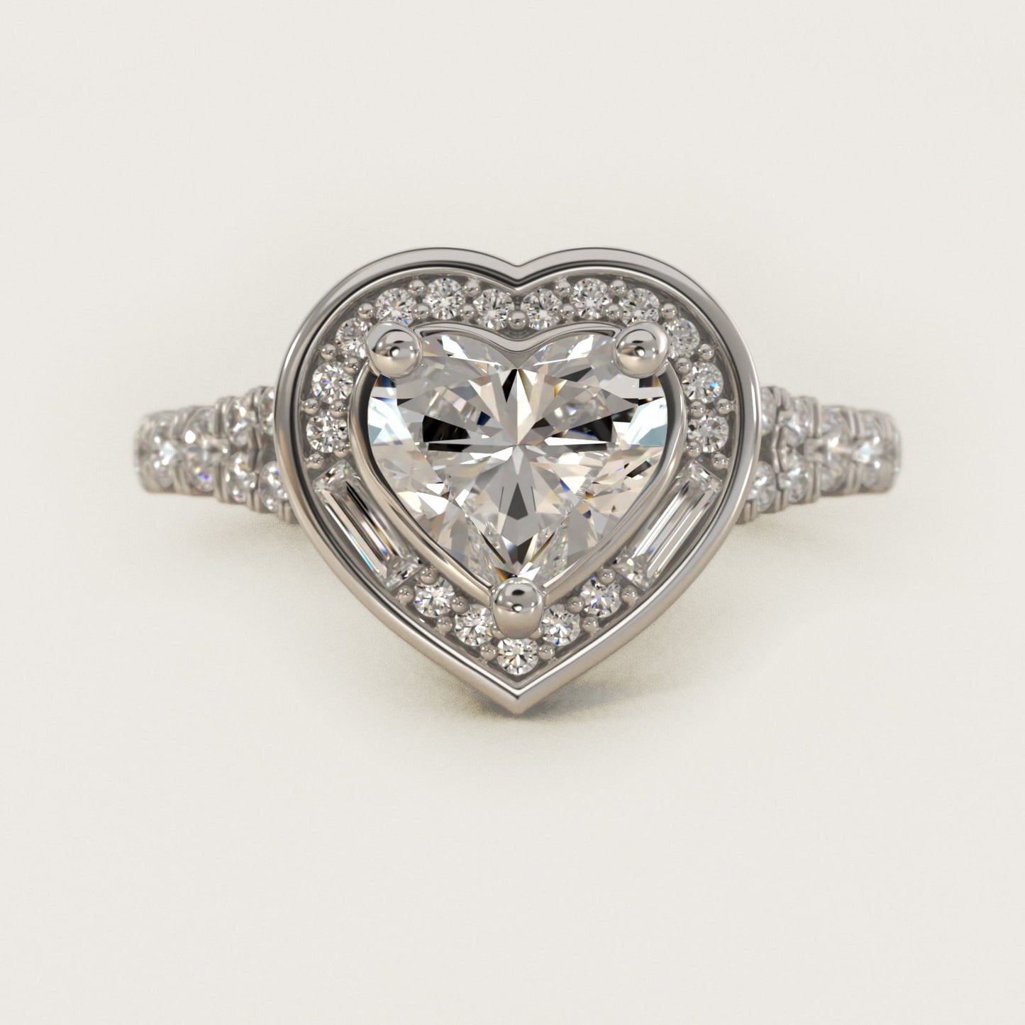 Art Deco Hexagon Halo Diamond Engagement Ring in 18k White Gold (3/4 ct. tw.) By Zac Zac Posen - Heart Center