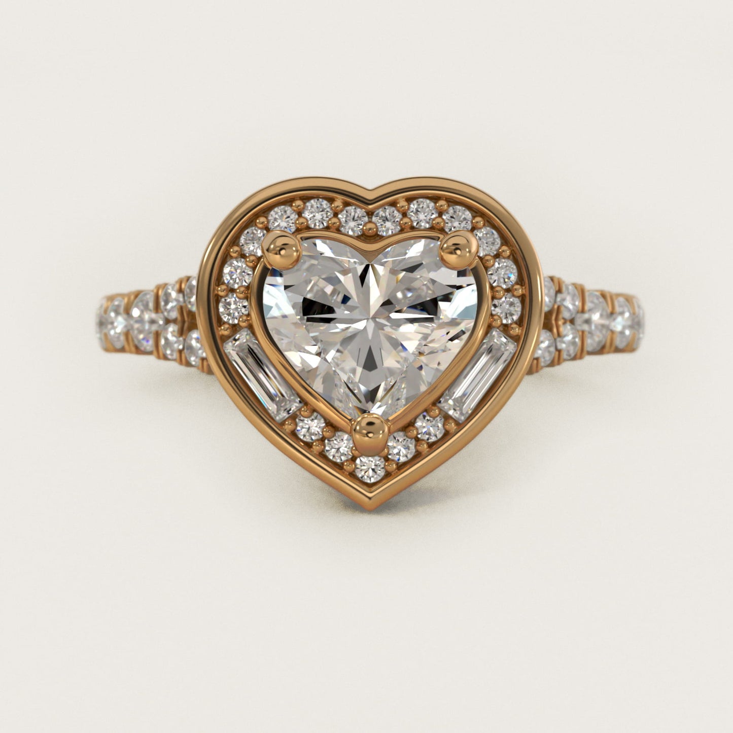 Art Deco Hexagon Halo Diamond Engagement Ring in 18k Yellow Gold (3/4 ct. tw.) By Zac Zac Posen - Heart Center