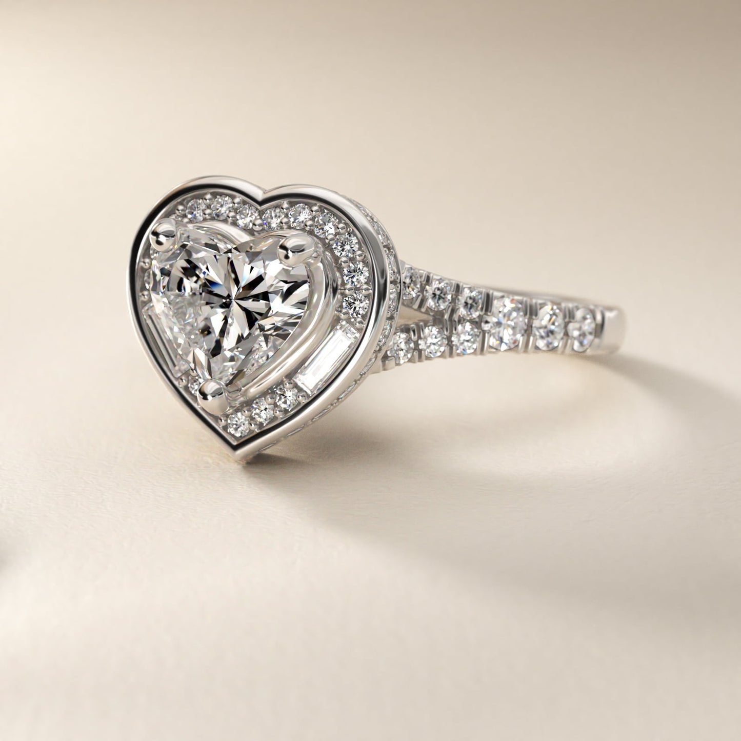 Art Deco Hexagon Halo Diamond Engagement Ring in Platinum (3/4 ct. tw.) By Zac Zac Posen - Heart Center