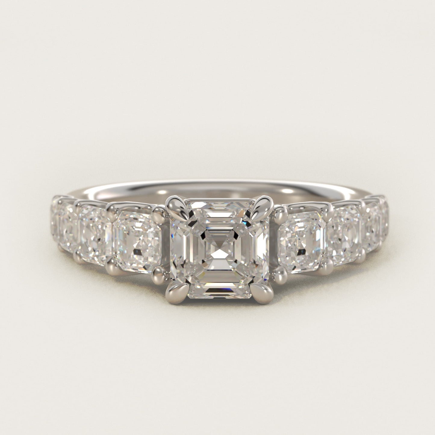 Asscher-Cut Diamond Engagement Ring in Platinum - Asscher Center