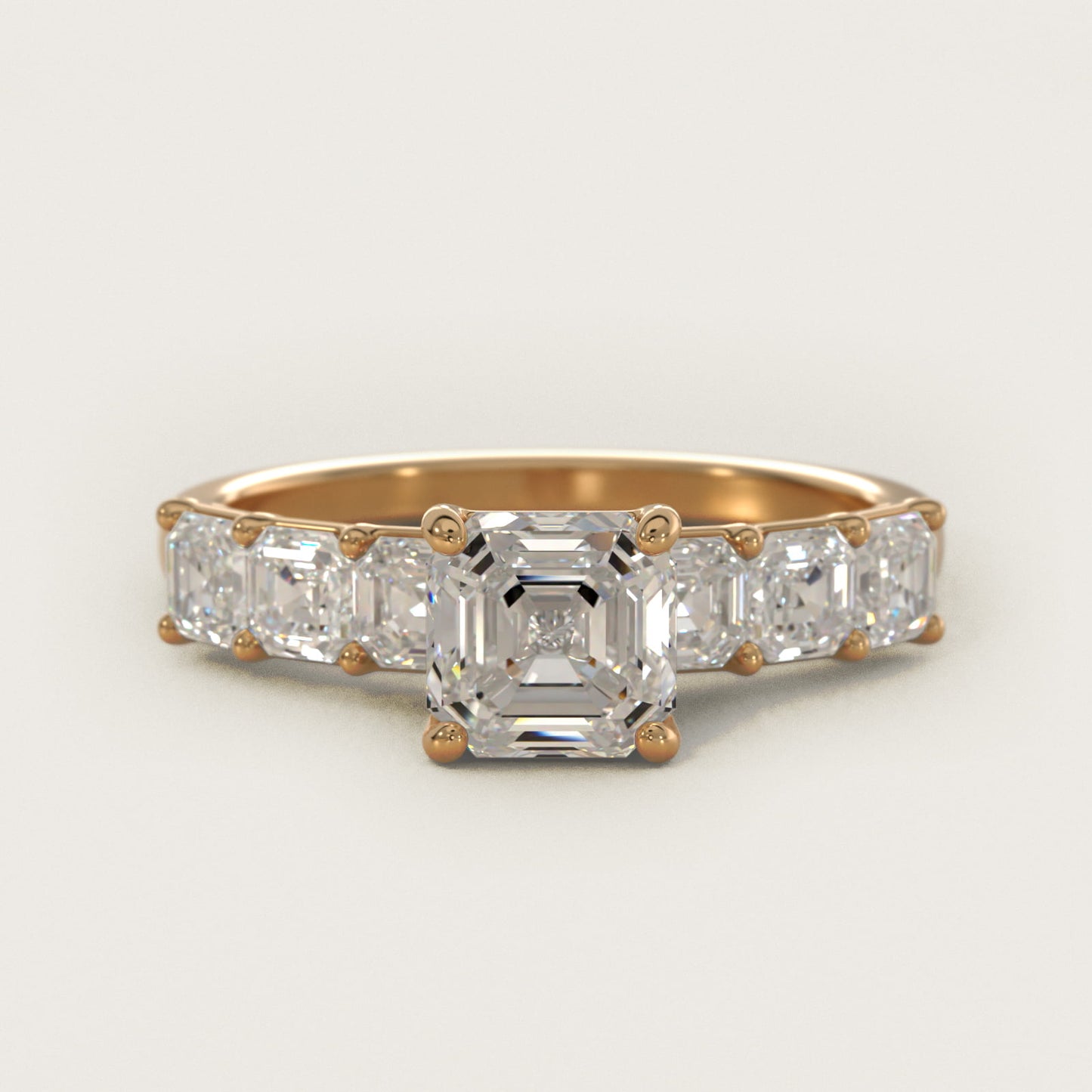 Asscher Cut Side Stone Diamond Engagement Ring In 14K Yellow Gold By James Allen - Asscher Center