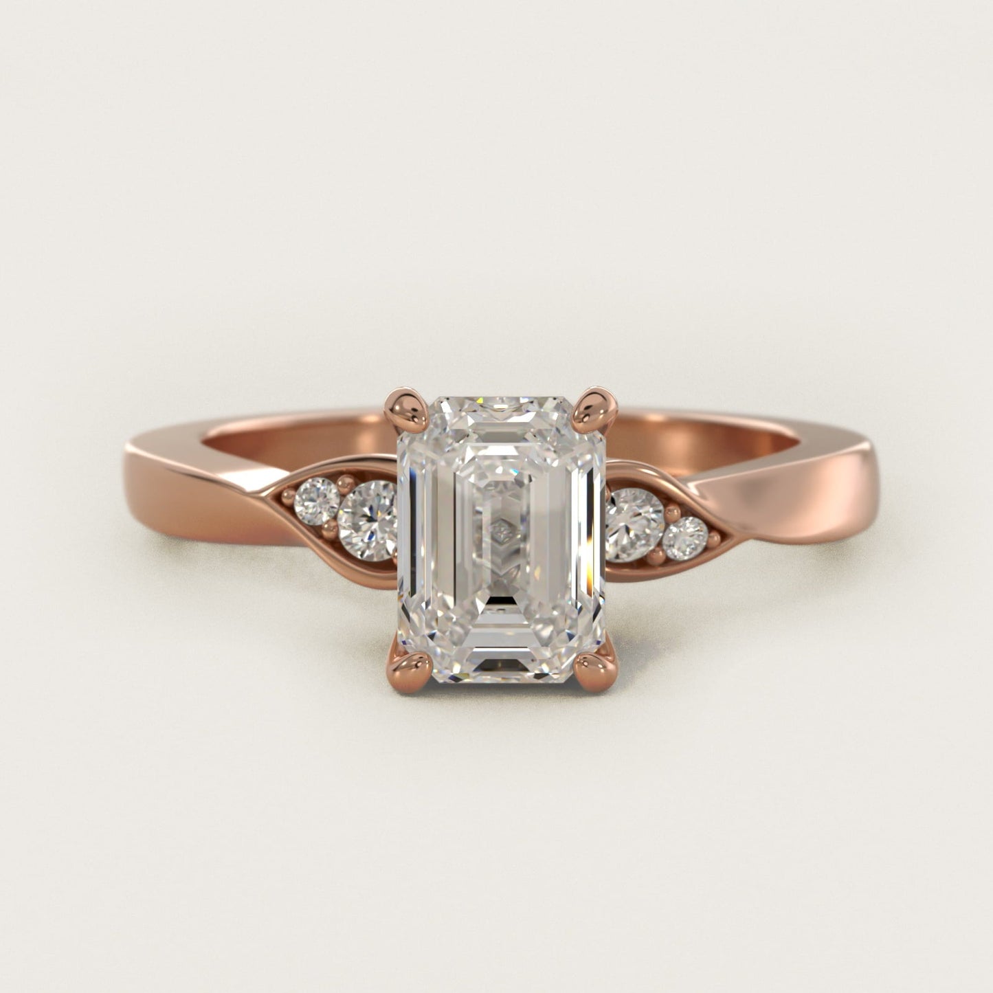 Blossoming Vine Side Stone Diamond Engagement Ring In 18k Rose Gold By James Allen - Emerald Center