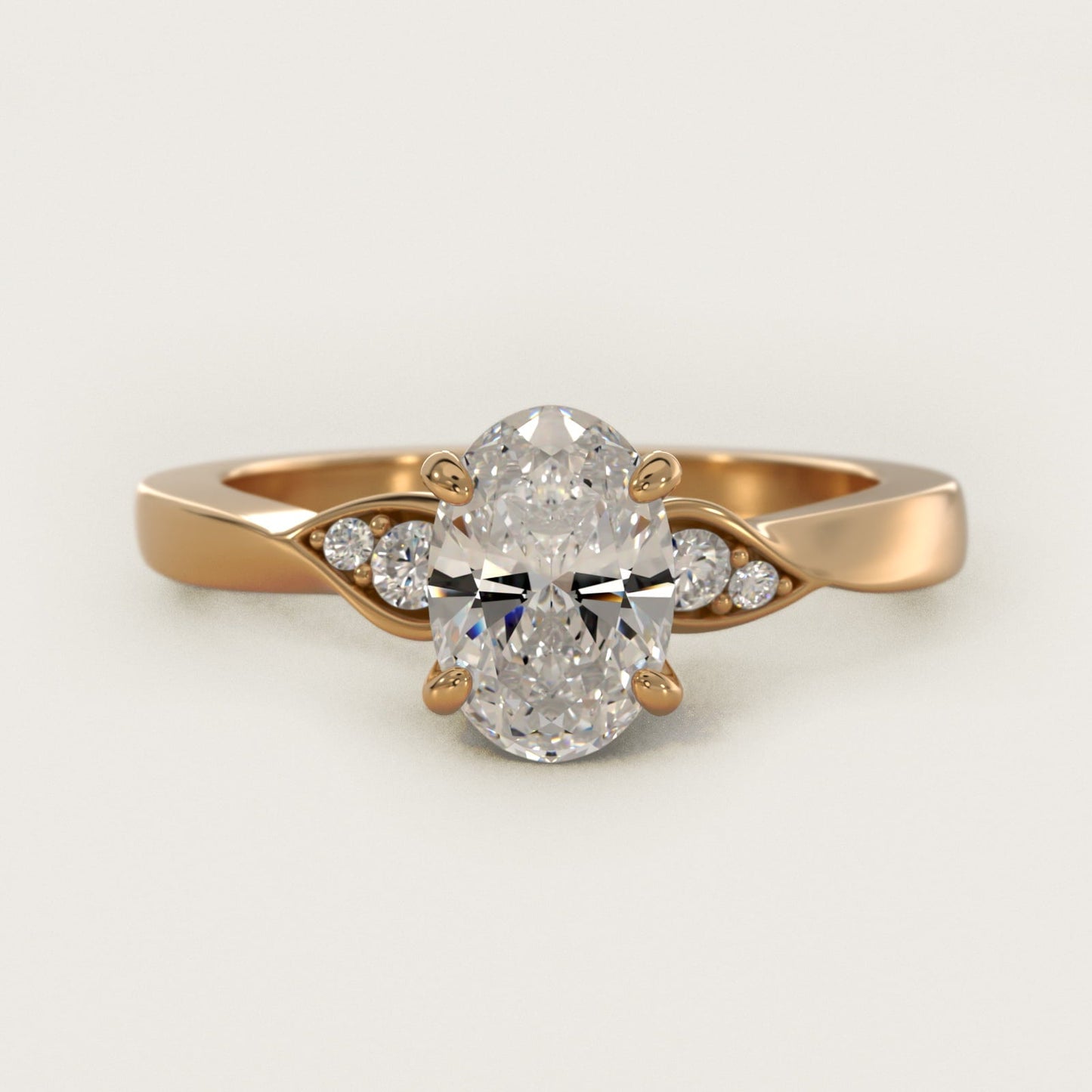 Blossoming Vine Side Stone Diamond Engagement Ring In 18k Yellow Gold By James Allen - Oval Center