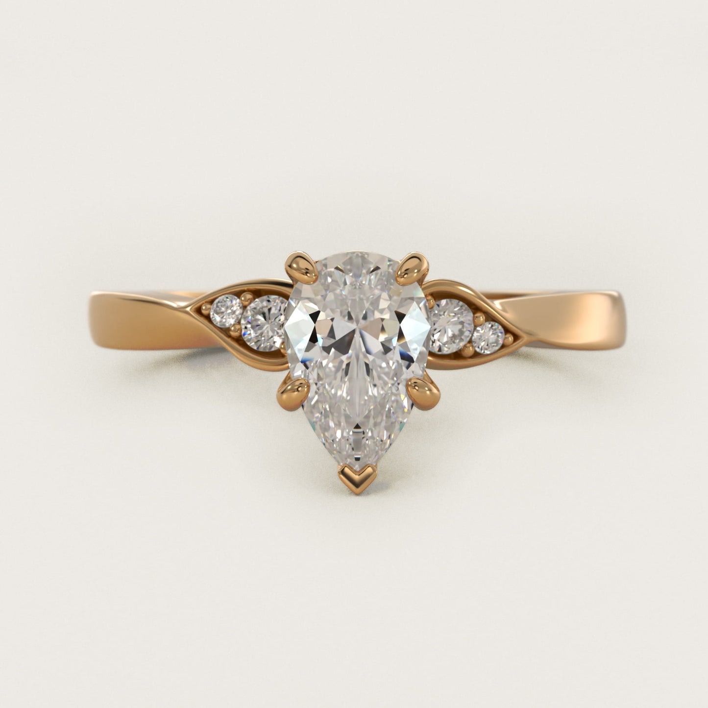 Blossoming Vine Side Stone Diamond Engagement Ring In 14K Yellow Gold By James Allen - Pear Center