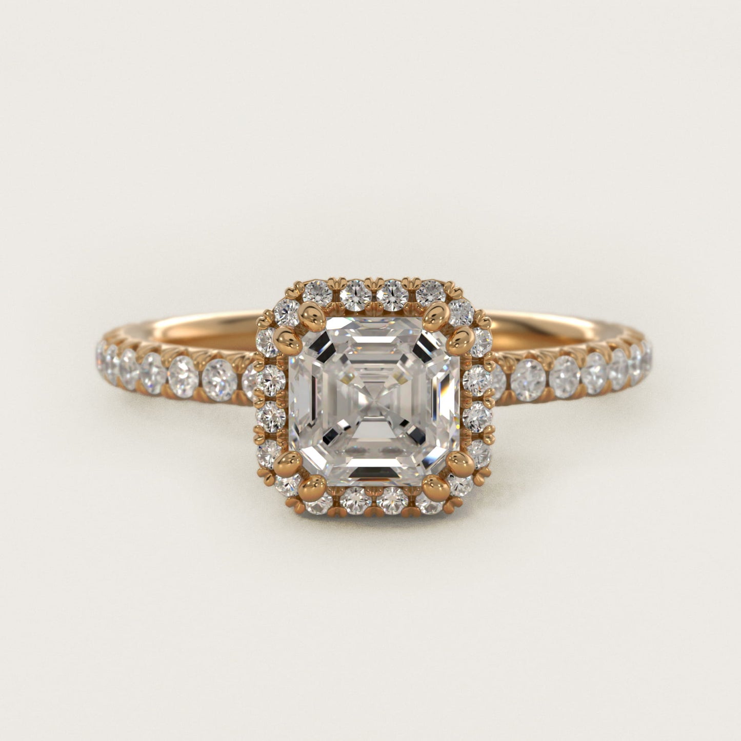 Blue Nile Studio Heiress Halo Diamond Engagement Ring in 14K Yellow Gold - Asscher Center
