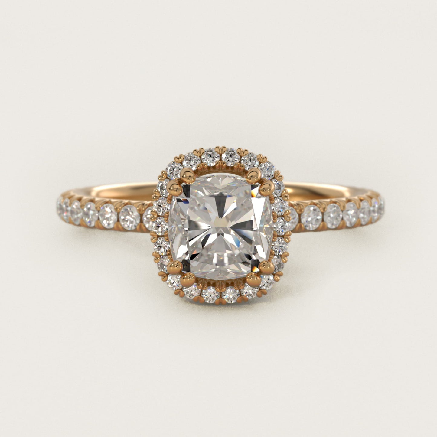 Blue Nile Studio Heiress Halo Diamond Engagement Ring in 18k Yellow Gold - Cushion Center