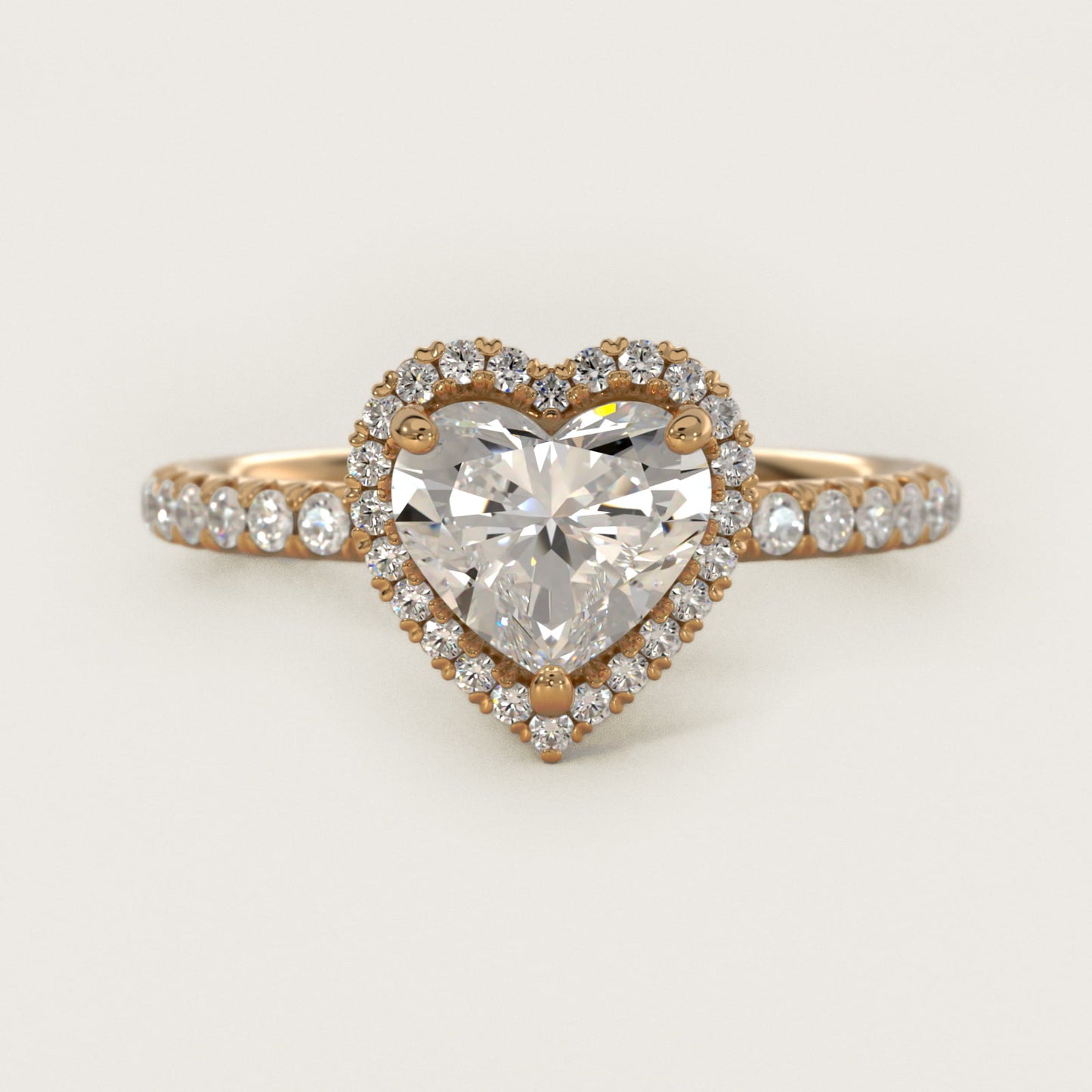 Blue Nile Studio Heiress Halo Diamond Engagement Ring in 18k Yellow Gold - Heart Center