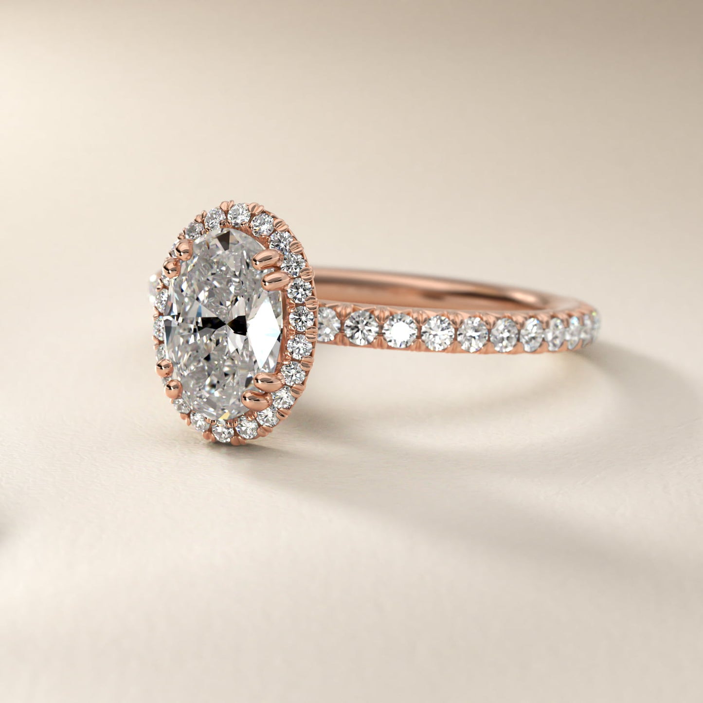 Blue Nile Studio Heiress Halo Diamond Engagement Ring in 18k Rose Gold - Oval Center
