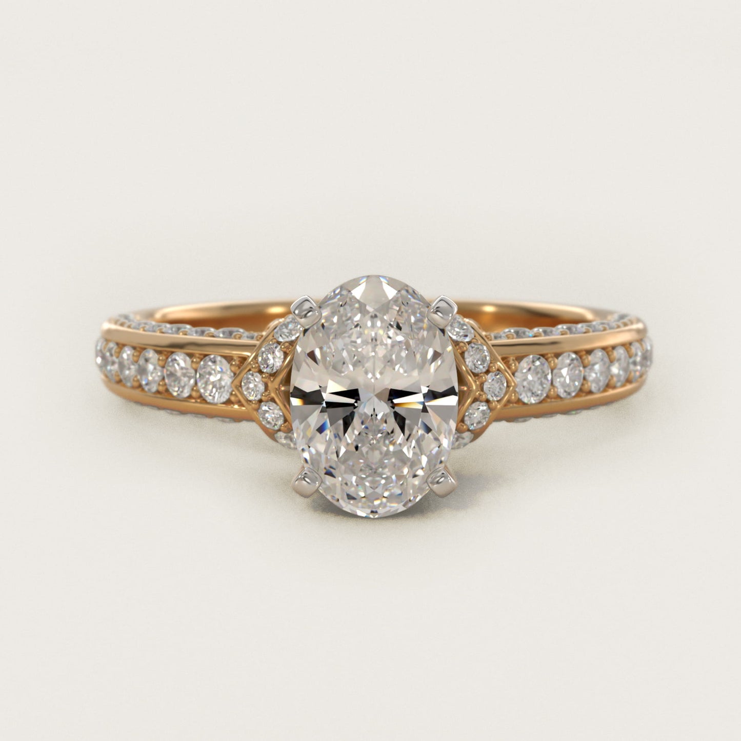 Blue Nile Studio Imperial MicropavŽ Diamond Engagement Ring in 14K Yellow Gold (3/8 ct. tw.) - Oval Center