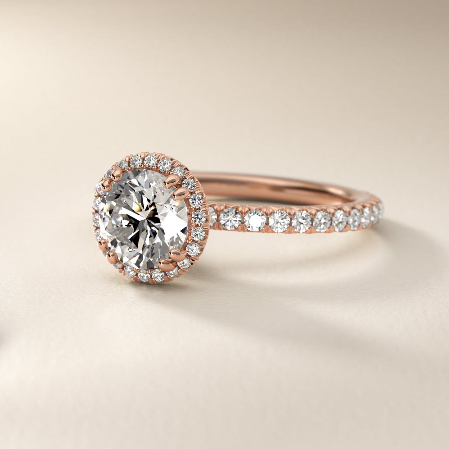 Blue Nile Studio Heiress Halo Diamond Engagement Ring in 18k Rose Gold - Round Center