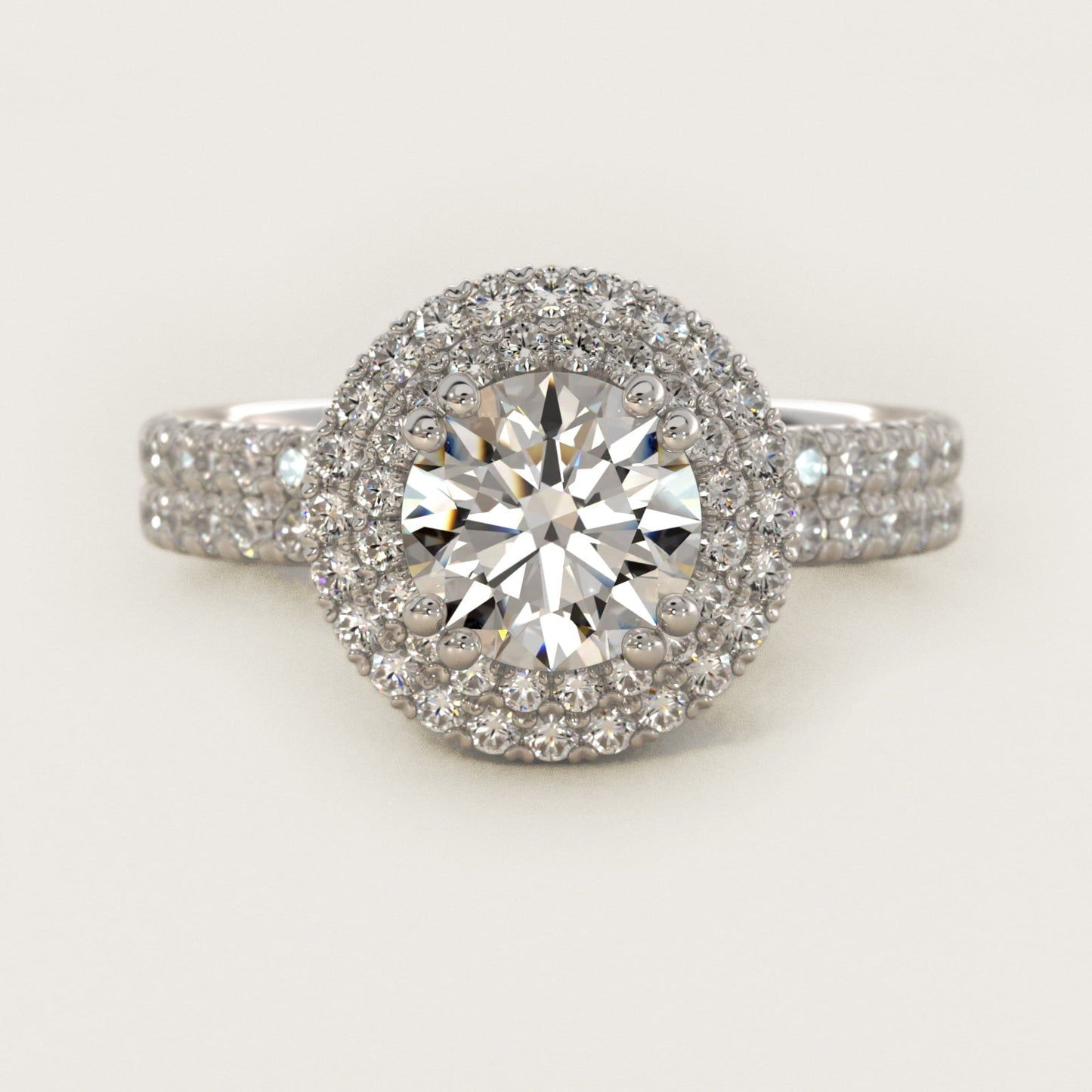 Blue Nile Studio Imperial Micropav? Diamond Engagement Ring in 18k White Gold (3/8 ct. tw.) - Round Center