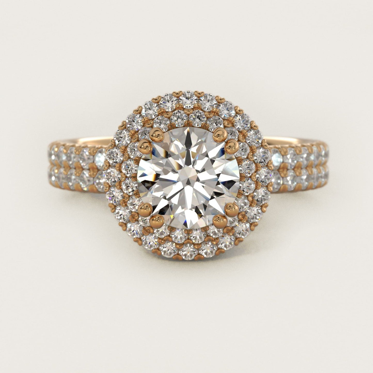 Blue Nile Studio Imperial Micropav? Diamond Engagement Ring in 18k Yellow Gold (3/8 ct. tw.) - Round Center