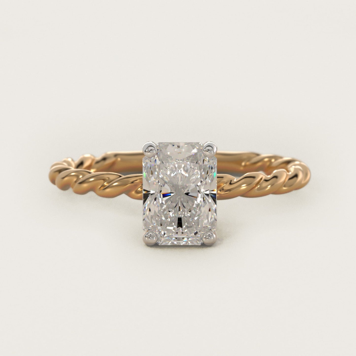 Cable Solitaire Engagement Ring In 14K Yellow Gold By James Allen - Radiant Center