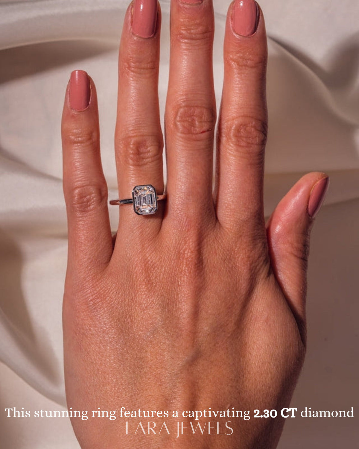 1.0- 2.30 CT Emerald Lab Grown Diamond Bezel Solitaire Engagement Ring