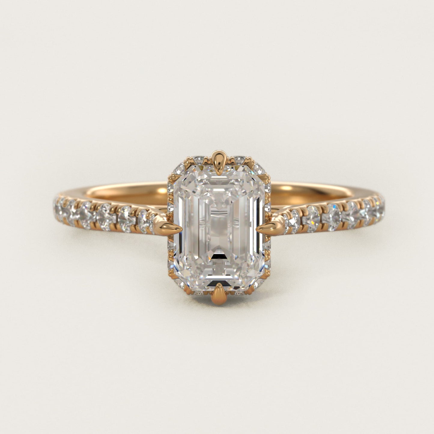 Cathedral PavŽ Crown Diamond Engagement Ring In 18k Yellow Gold By James Allen - Emerald Center