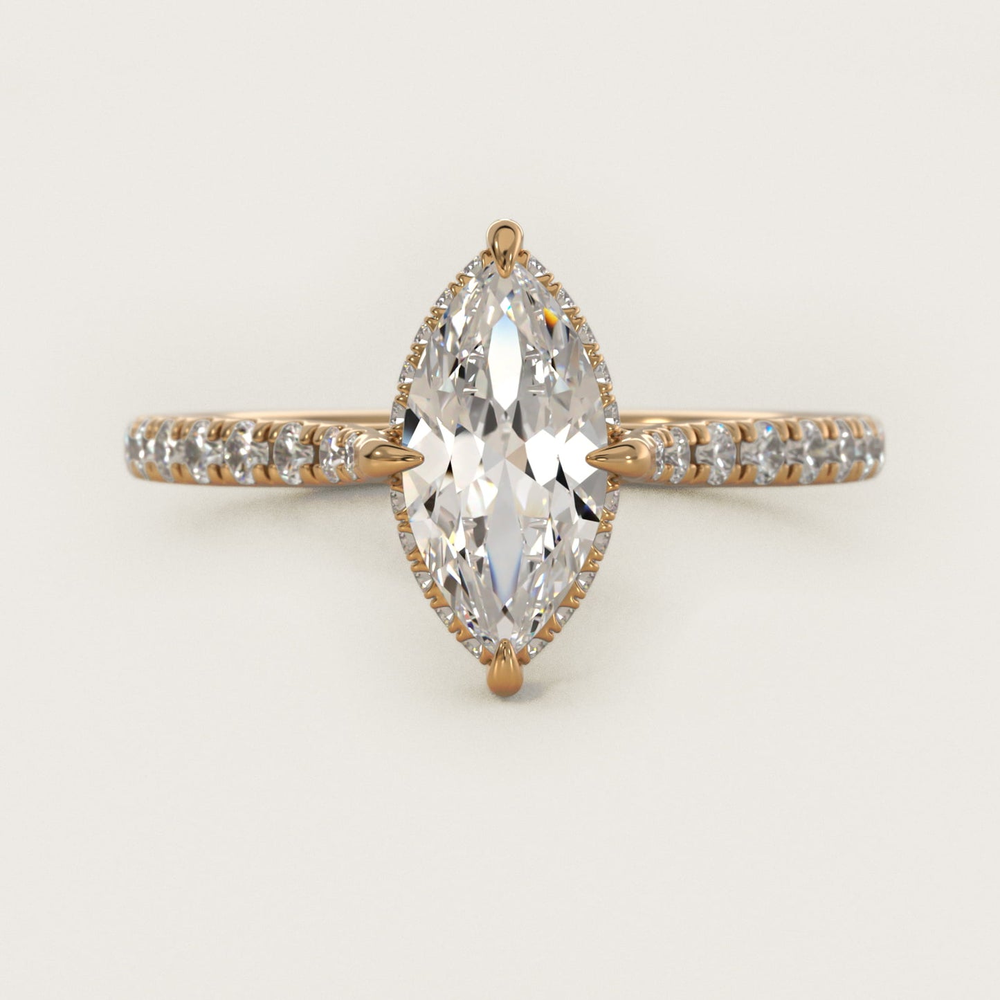 Cathedral PavŽ Crown Diamond Engagement Ring In 14K Yellow Gold By James Allen - Marquise Center