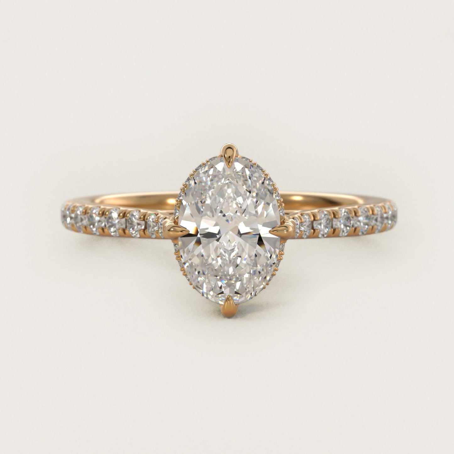 Cathedral PavŽ Crown Diamond Engagement Ring In 14K Yellow Gold By James Allen - Oval Center