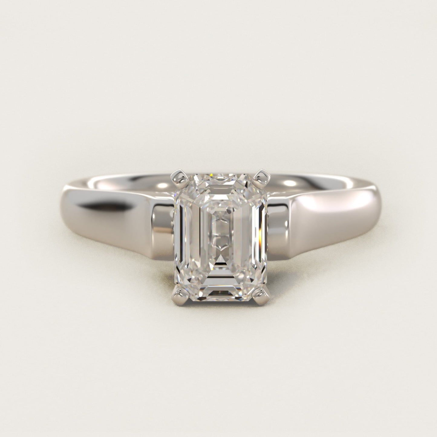 Cathedral Solitaire Plus Diamond Engagement Ring in Platinum By Zac Zac Posen - Emerald Center