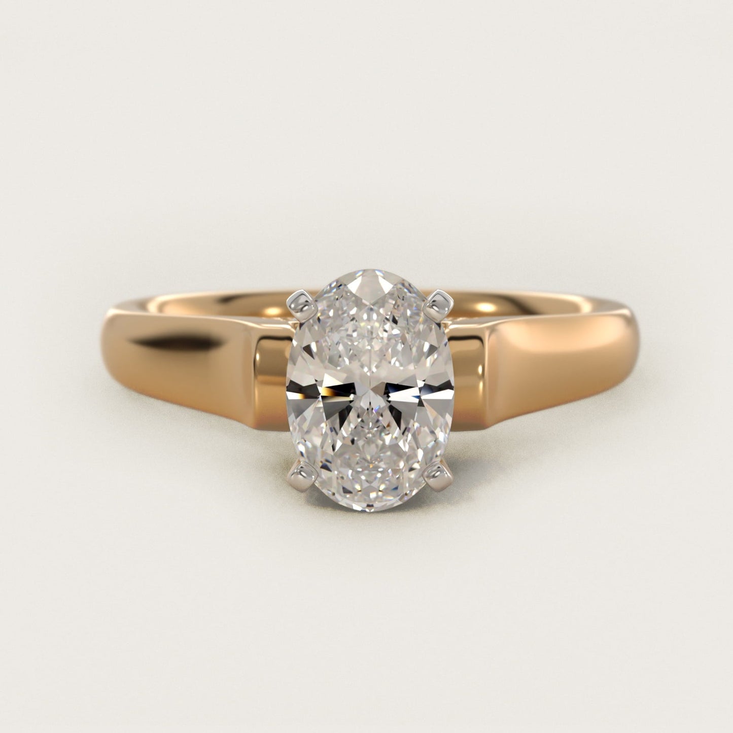 Cathedral Solitaire Plus Diamond Engagement Ring in 18k Yellow Gold By Zac Zac Posen - Oval Center