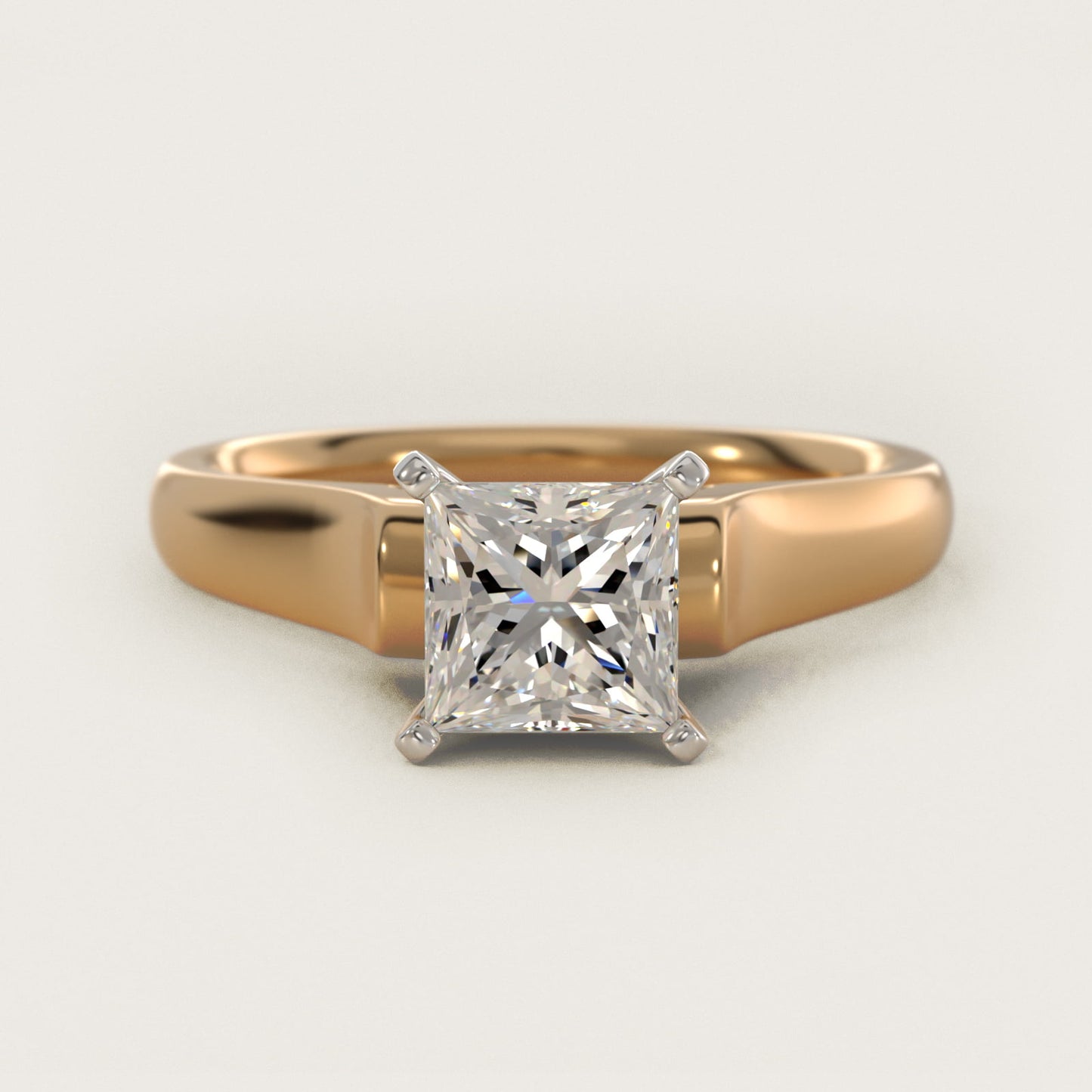 Cathedral Solitaire Plus Diamond Engagement Ring in 14K Yellow Gold By Zac Zac Posen - Princess Center