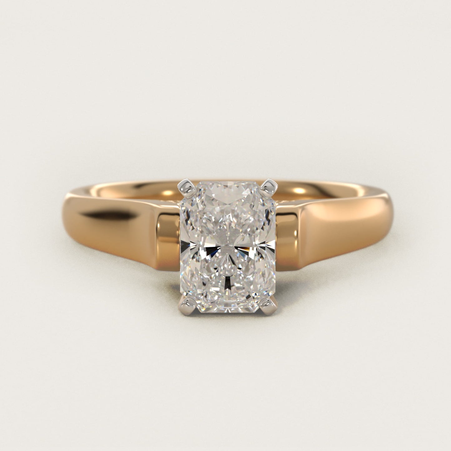 Cathedral Solitaire Plus Diamond Engagement Ring in 14K Yellow Gold By Zac Zac Posen - Radiant Center