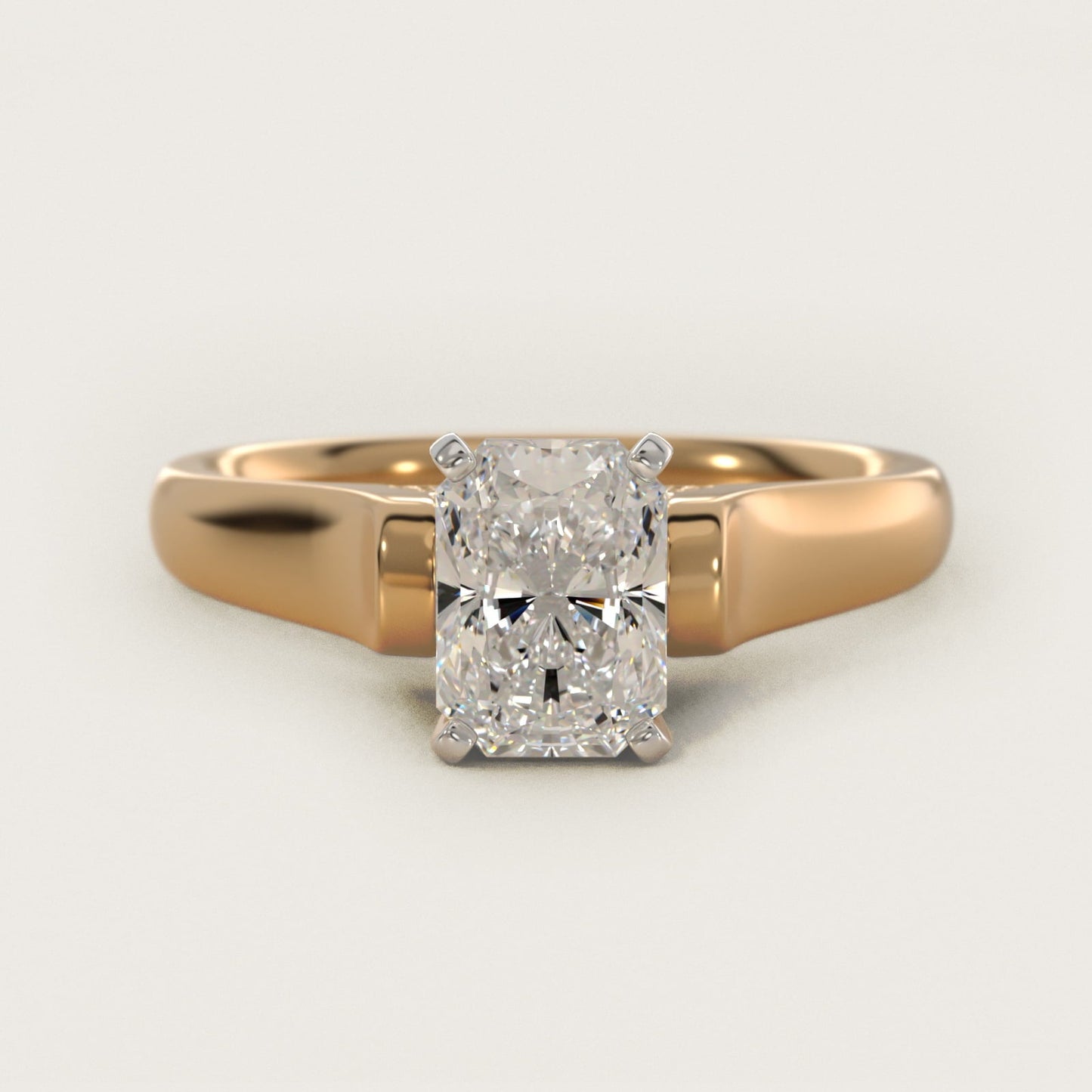 Cathedral Solitaire Plus Diamond Engagement Ring in 18k Yellow Gold By Zac Zac Posen - Radiant Center