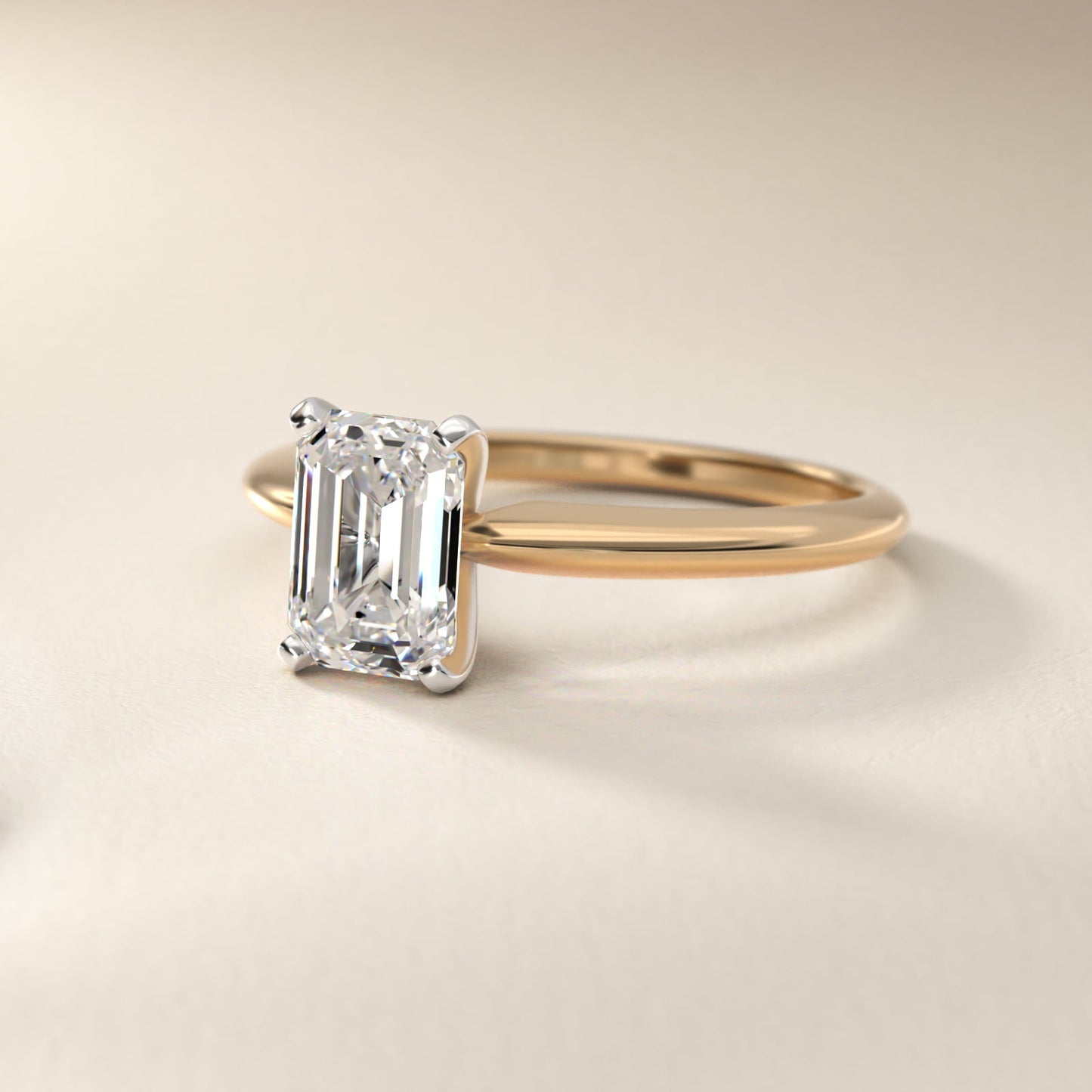 Classic Four Prong Solitaire Engagement Ring in 14K Yellow Gold - Emerald Center