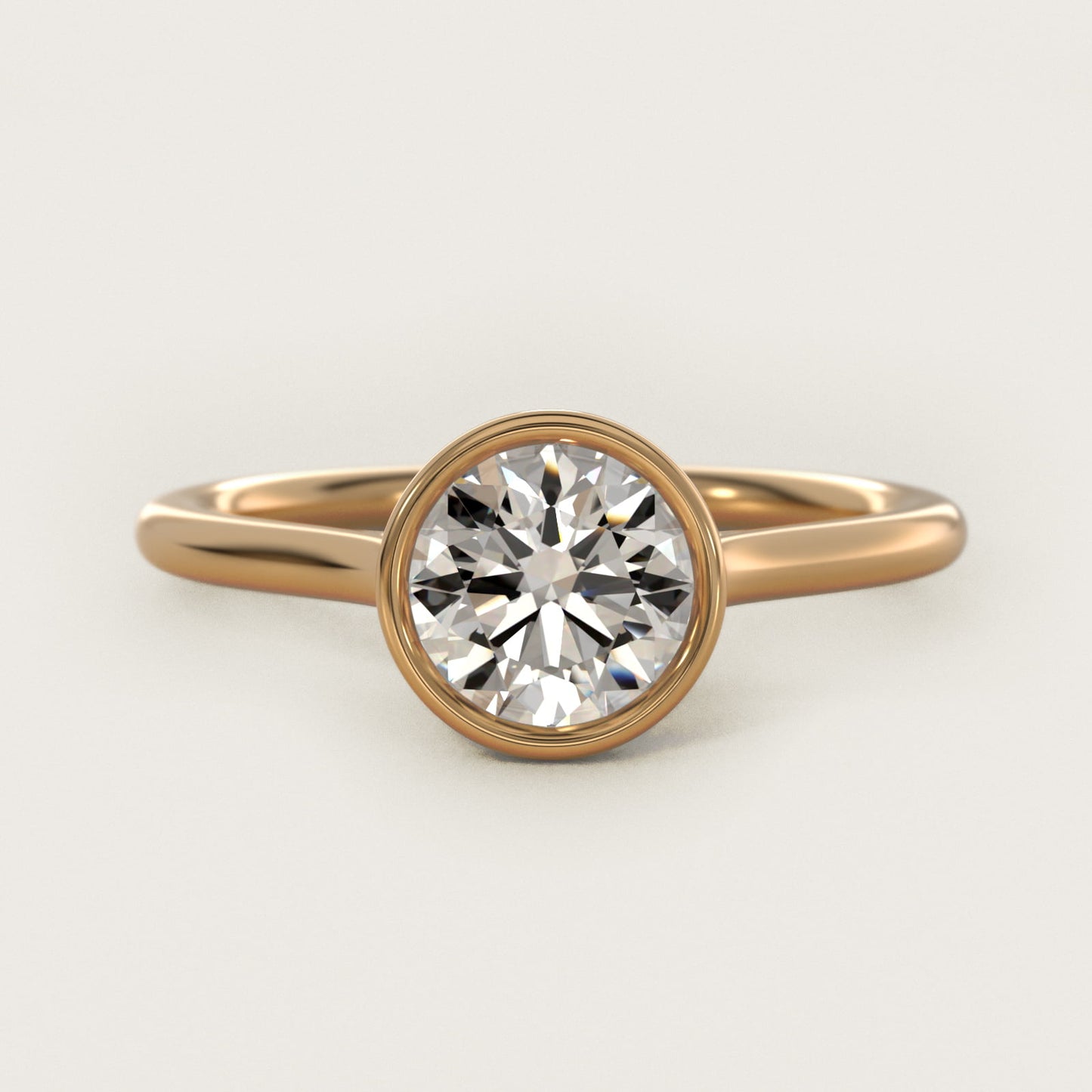 Comfort Fit Bezel Set Solitaire Engagement Ring In 14K Yellow Gold By James Allen - Round Center