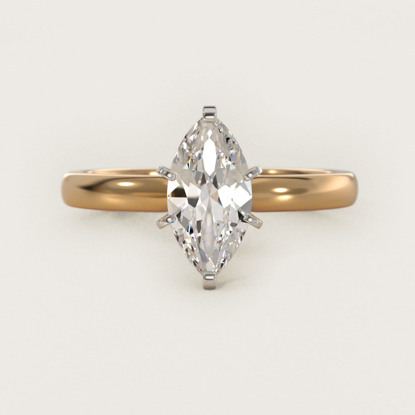Comfort Fit Six Prong Solitaire Engagement Ring In 18k Yellow Gold By James Allen - Marquise Center