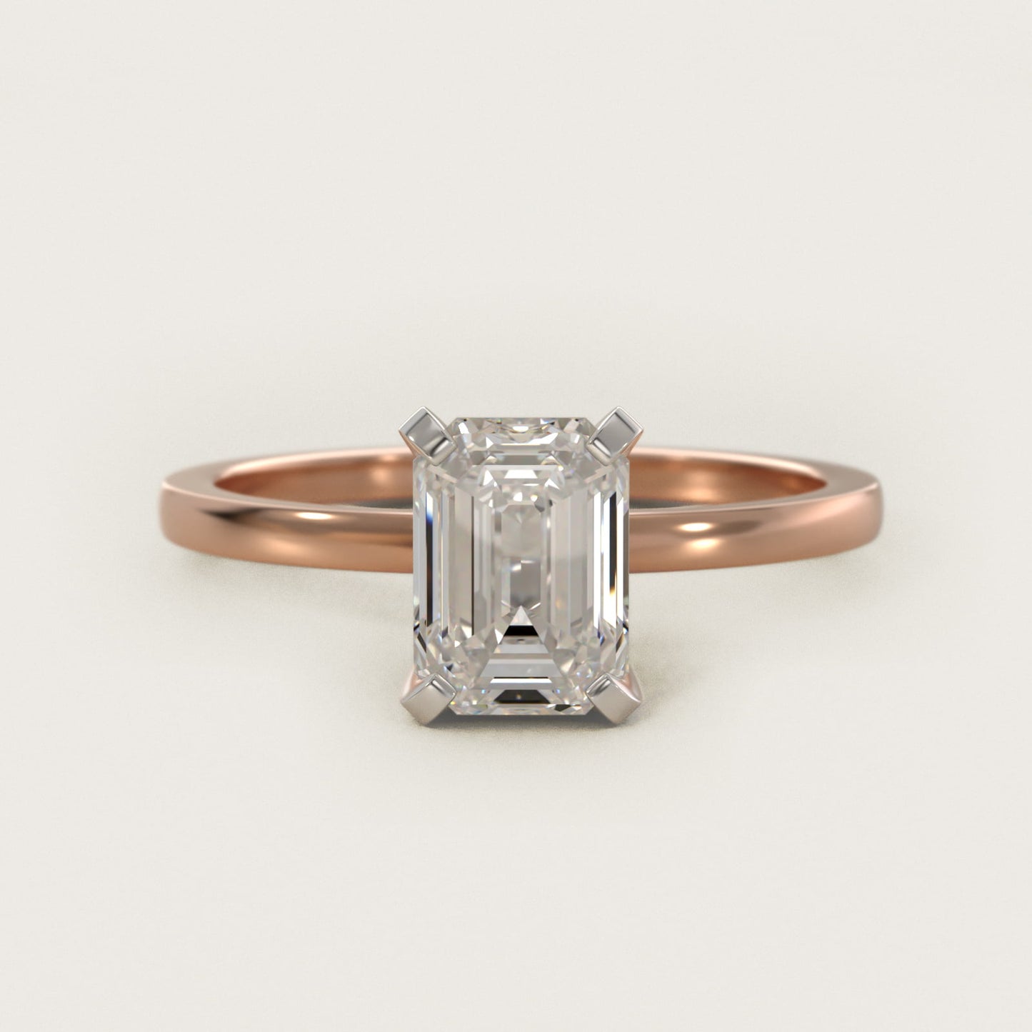 Comfort Fit Solitaire Engagement Ring In 14K Rose Gold By James Allen - Emerald Center