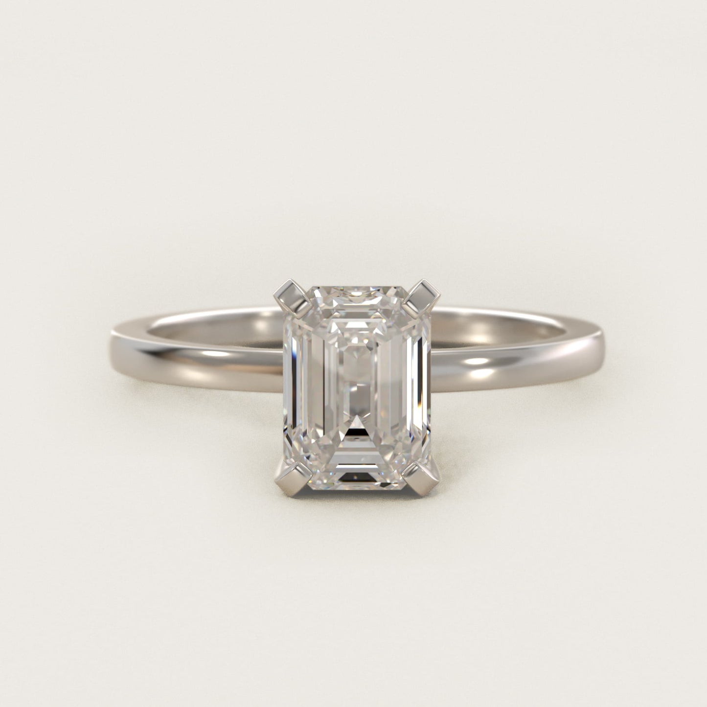 Comfort Fit Solitaire Engagement Ring In 14K White Gold By James Allen - Emerald Center