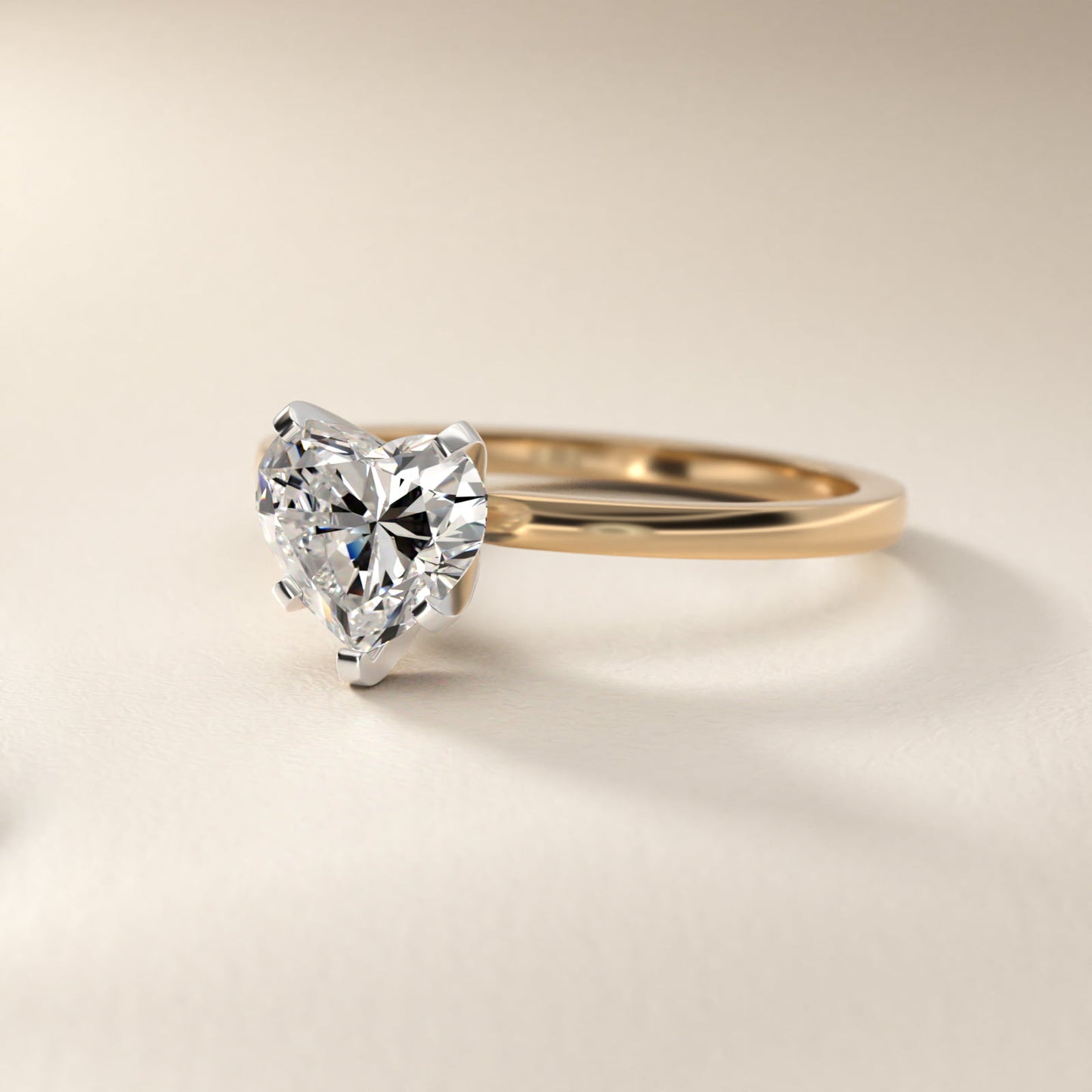 Comfort Fit Solitaire Engagement Ring In 18k Yellow Gold By James Allen - Heart Center