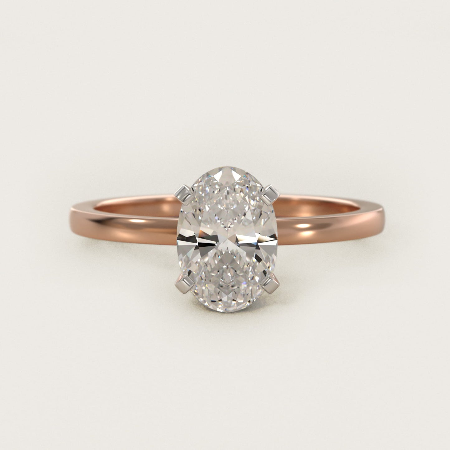 Comfort Fit Solitaire Engagement Ring In 14K Rose Gold By James Allen - Oval Center