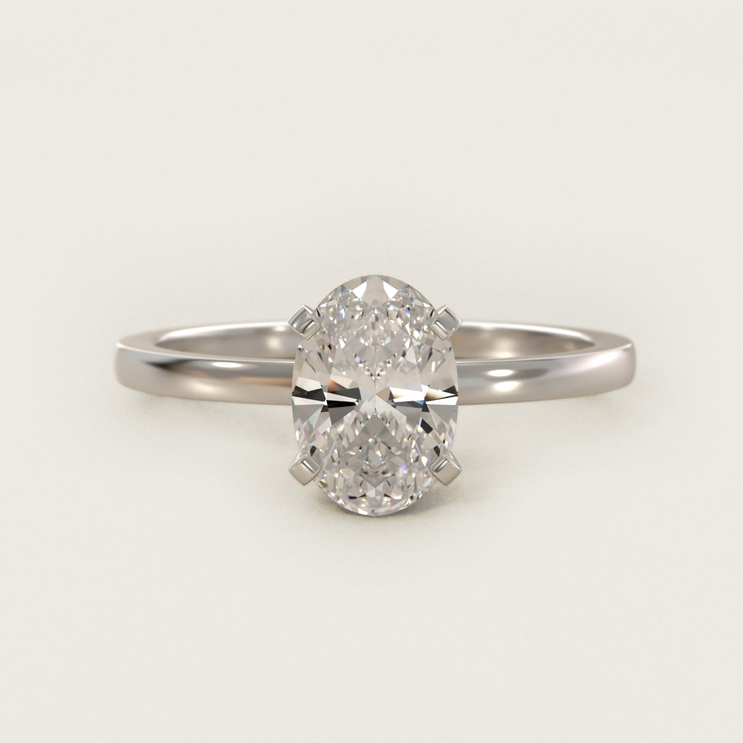 Comfort Fit Solitaire Engagement Ring In 18k White Gold By James Allen - Oval Center