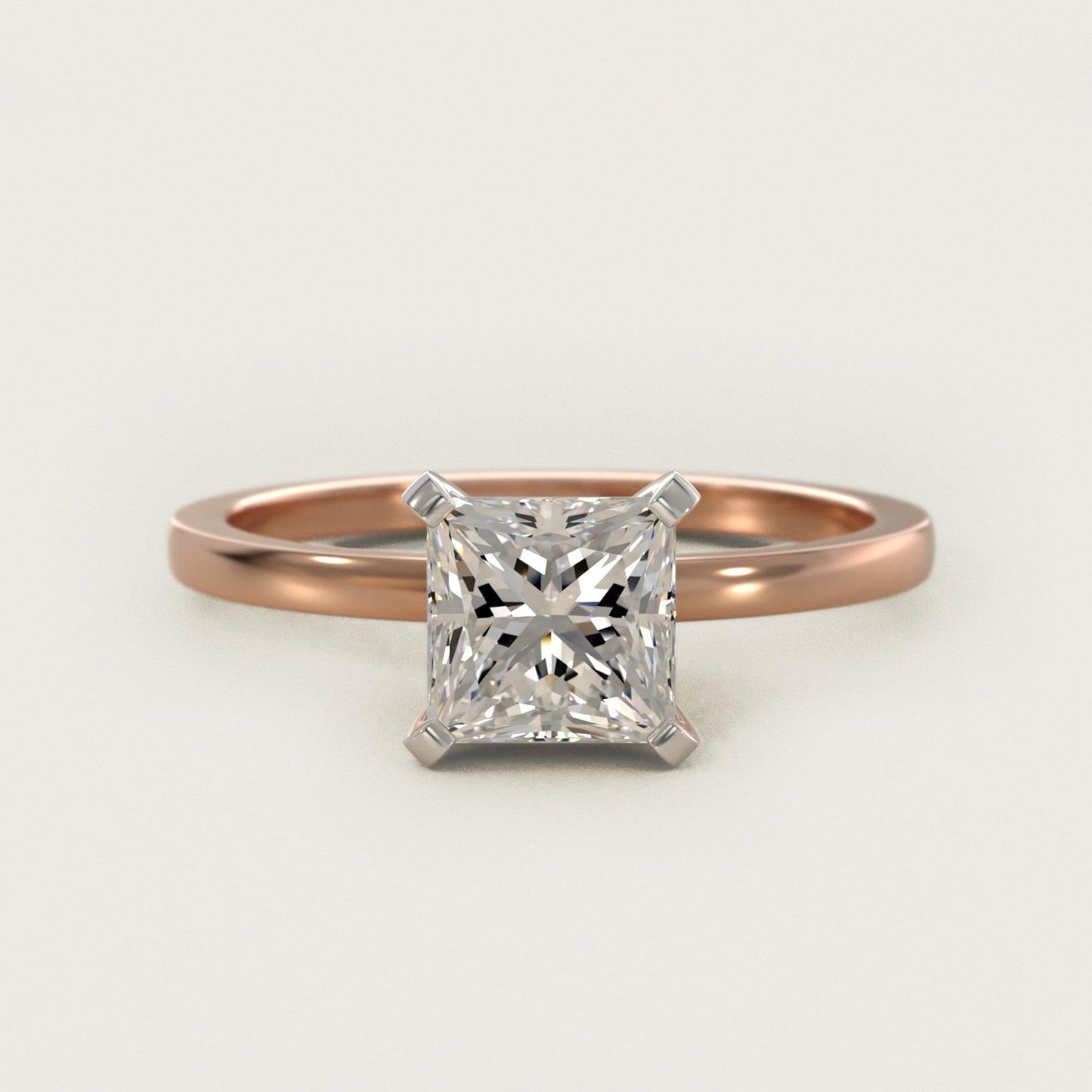 Comfort Fit Solitaire Engagement Ring In 18k Rose Gold By James Allen - Princess Center