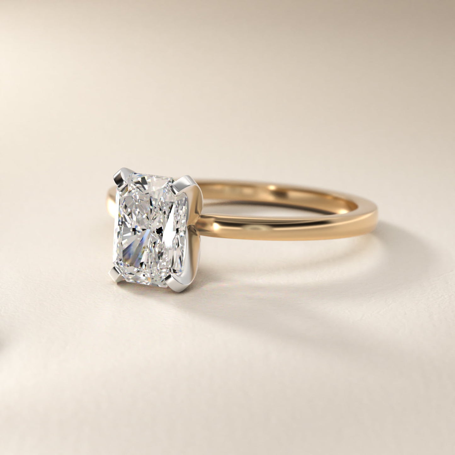 Comfort Fit Solitaire Engagement Ring In 14K Yellow Gold By James Allen - Radiant Center