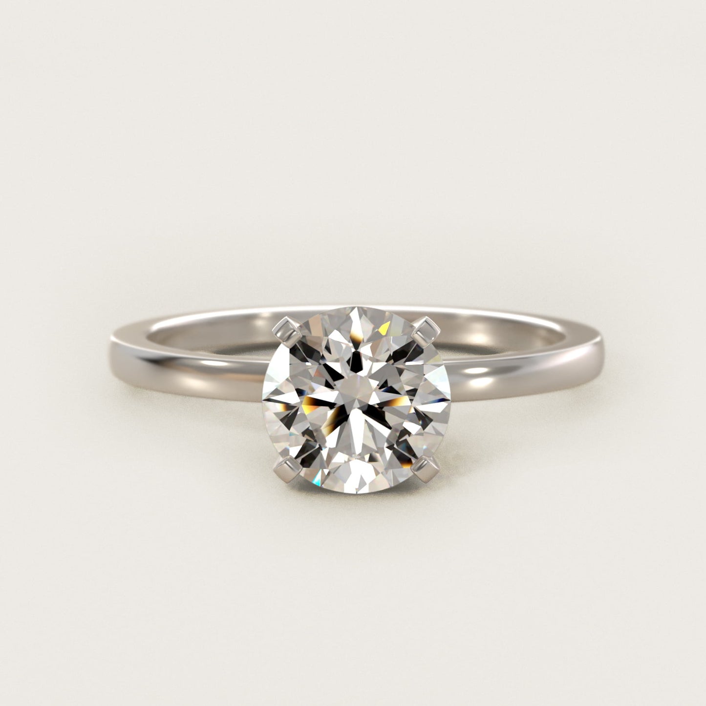 Comfort Fit Solitaire Engagement Ring In 14K White Gold By James Allen - Round Center