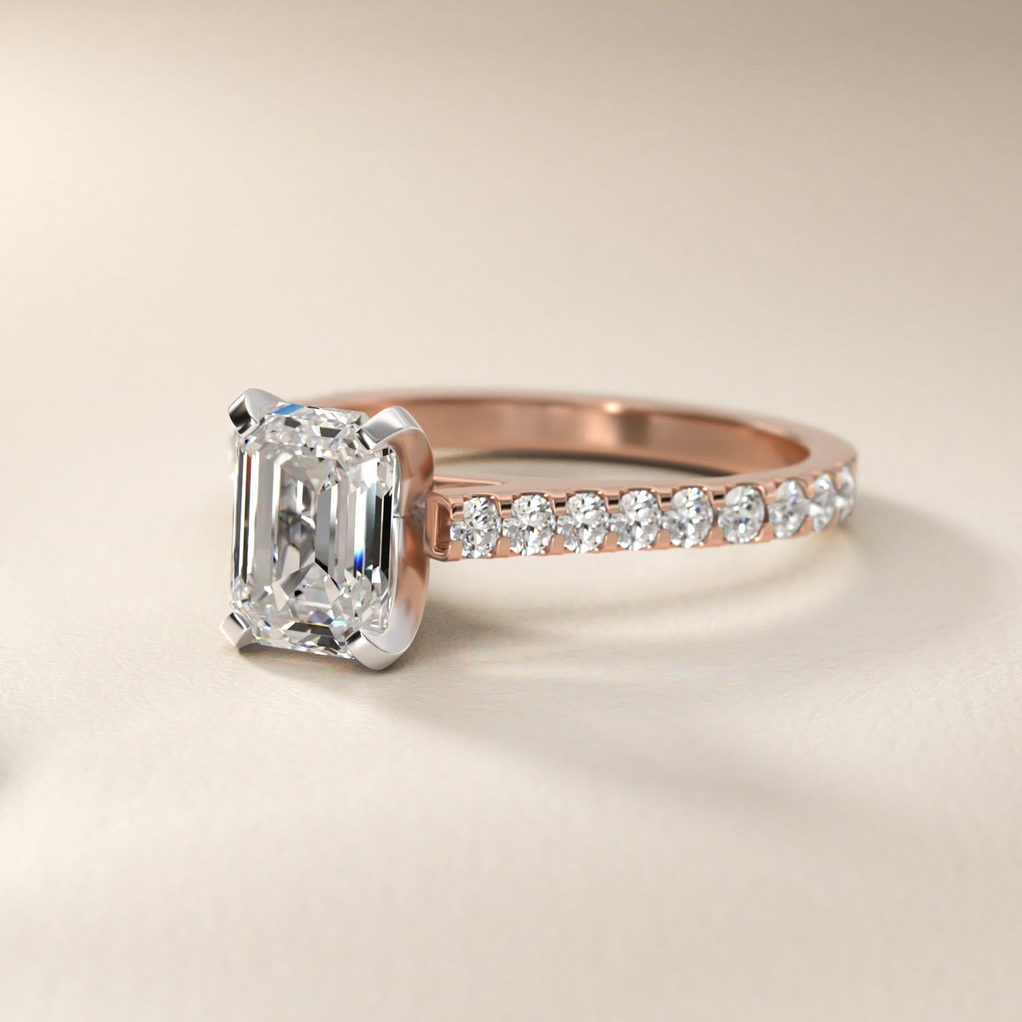 Common Prong Diamond PavŽ Engagement Ring In 18k Rose Gold By James Allen - Emerald Center