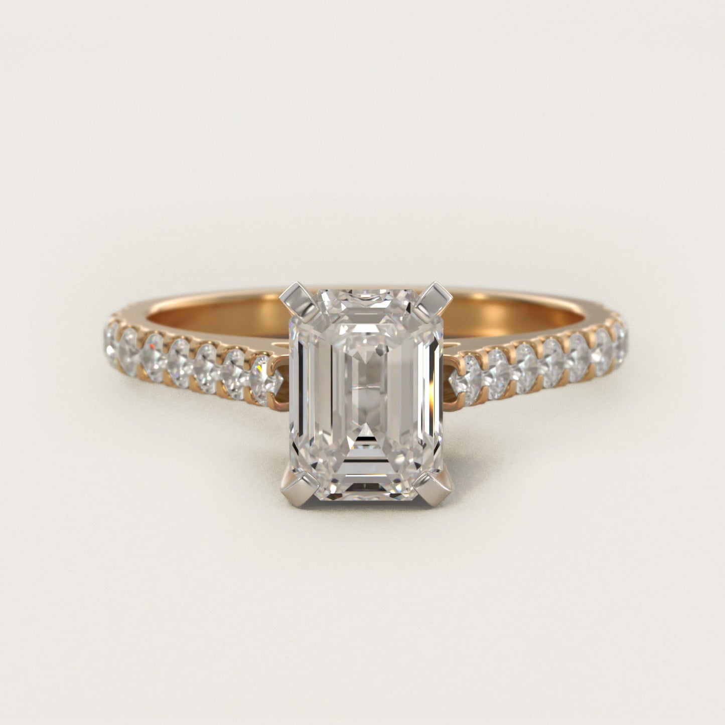 Common Prong Diamond PavŽ Engagement Ring In 14K Yellow Gold By James Allen - Emerald Center