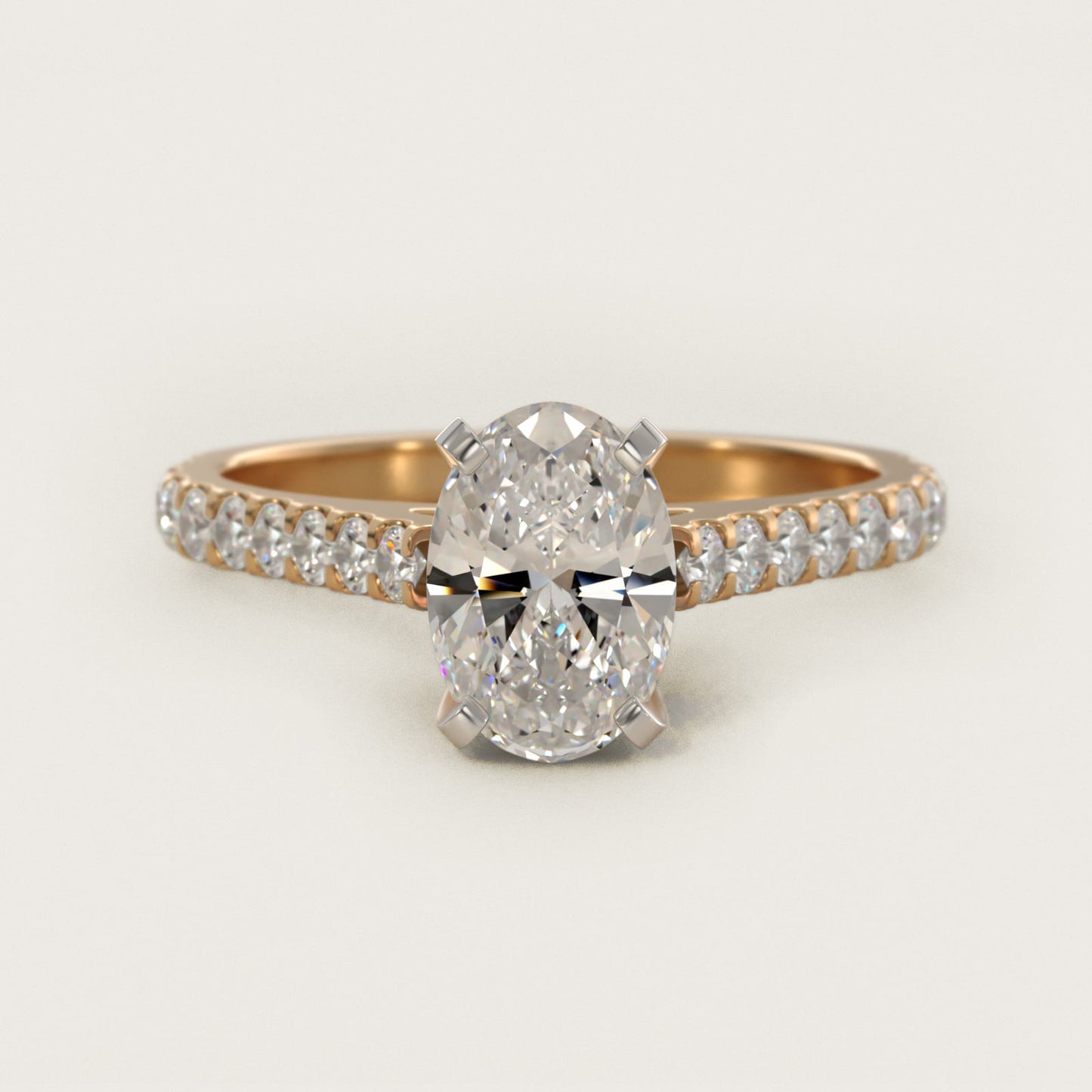 Common Prong Diamond PavŽ Engagement Ring In 18k Yellow Gold By James Allen - Oval Center