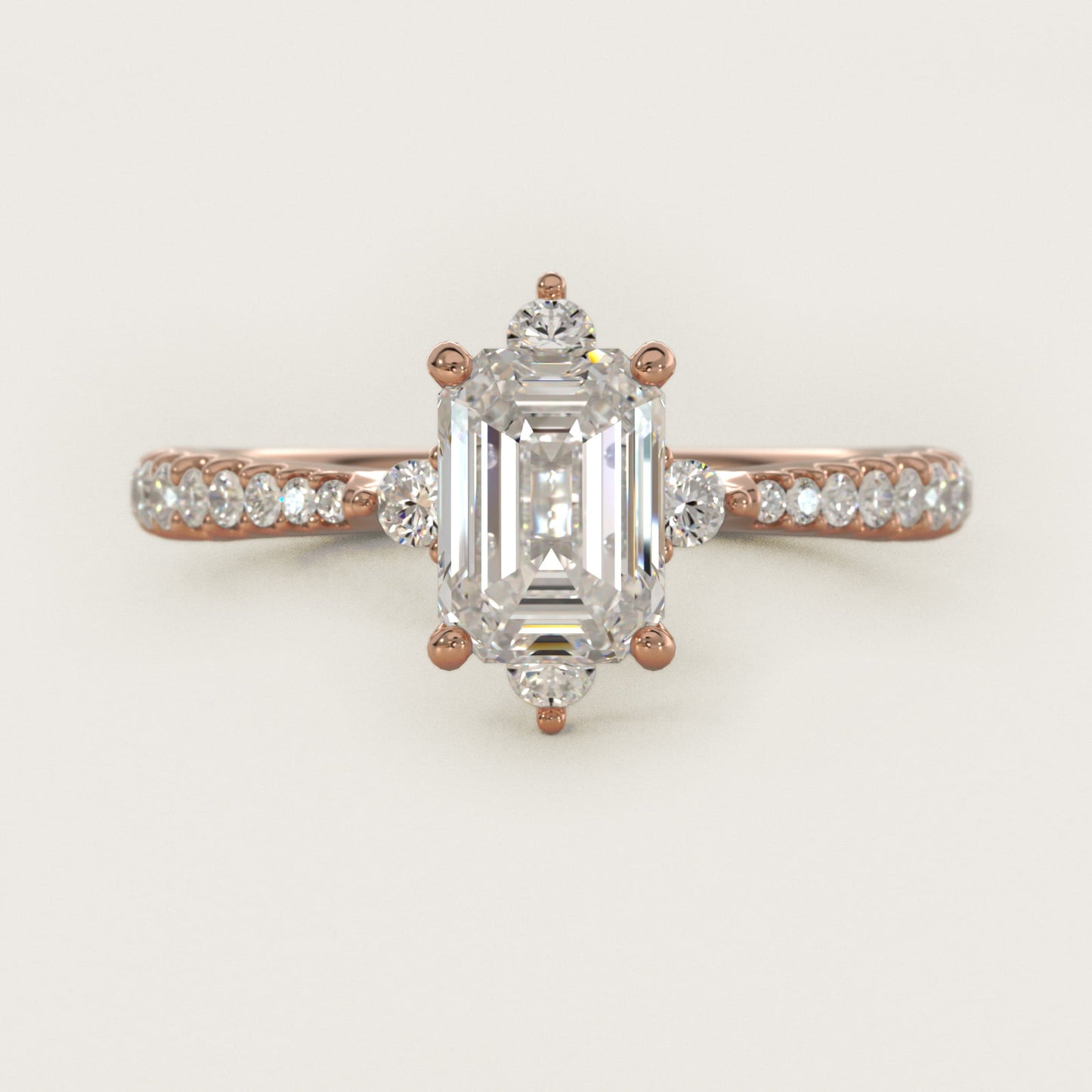 Compass Point Diamond Accent Engagement Ring In 18k Rose Gold By James Allen - Emerald Center