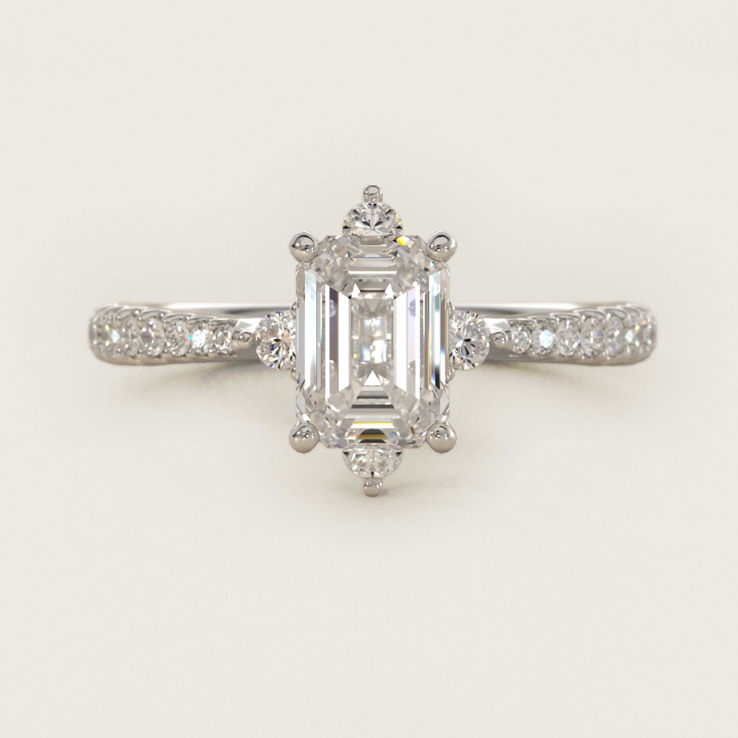 Compass Point Diamond Accent Engagement Ring In 14K White Gold By James Allen - Emerald Center