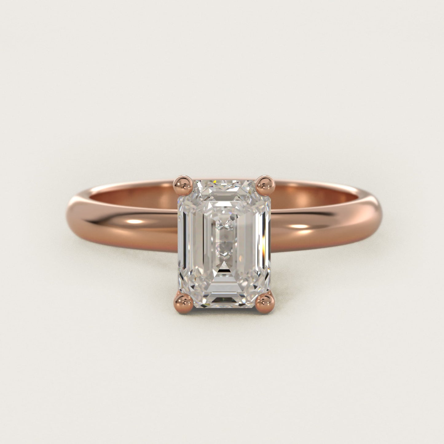 Contour Solitaire Engagement Ring In 14K Rose Gold By James Allen - Emerald Center