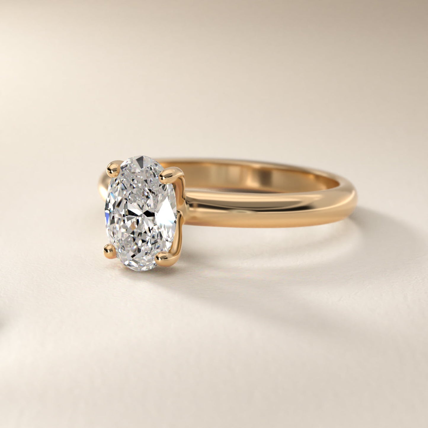 Contour Solitaire Engagement Ring In 18k Yellow Gold By James Allen - Oval Center