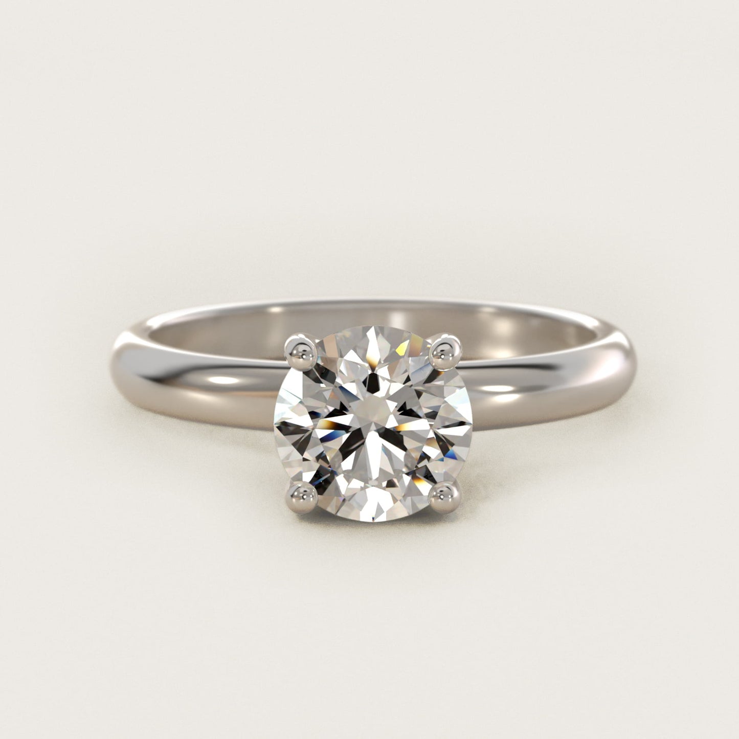 Contour Solitaire Engagement Ring In 18k White Gold By James Allen - Round Center