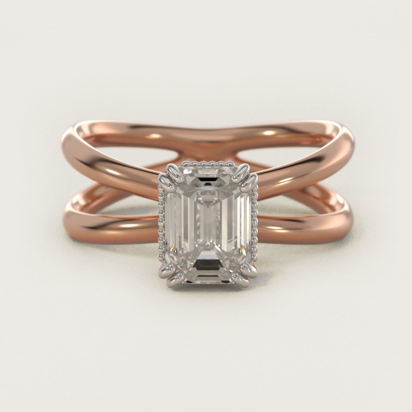Criss Cross Solitaire Engagement Ring In 18k Rose Gold By James Allen - Emerald Center